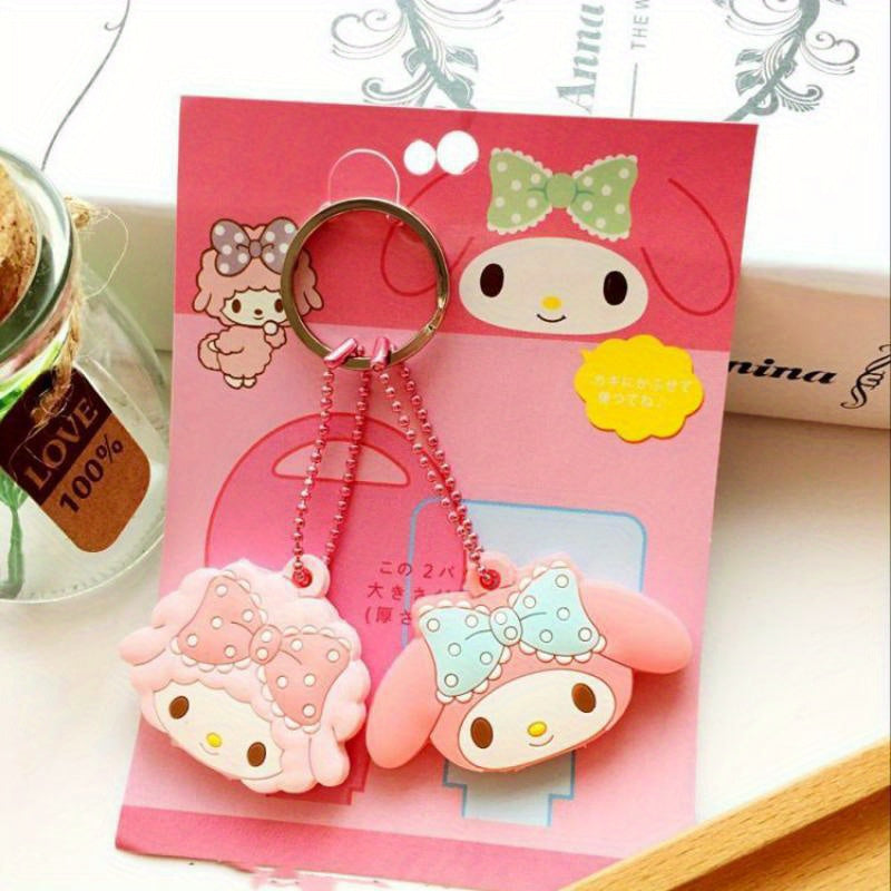 [Sanrio Kawaii Key Caps] Sanrio Key Protective Caps Set, Kawaii Silicone Key Cover, My Melody Hello Kitty Cinnamoroll Cartoon Character Shape, Portable Keychain | Bag Endorsement Key Chain Pendant Decoration, Holiday Birthday