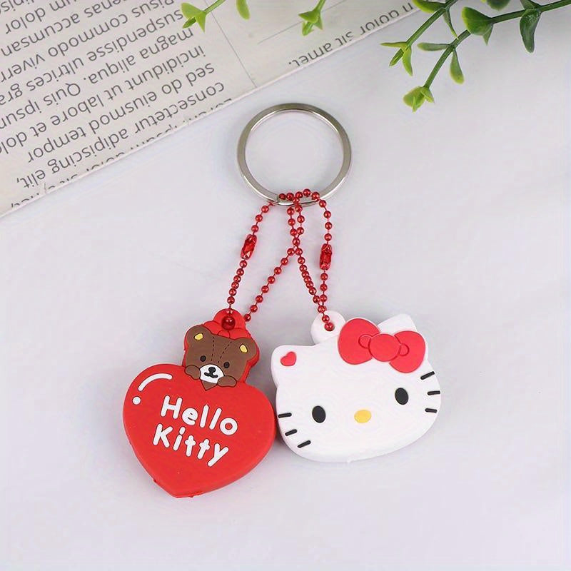 [Sanrio Kawaii Key Caps] Sanrio Key Protective Caps Set, Kawaii Silicone Key Cover, My Melody Hello Kitty Cinnamoroll Cartoon Character Shape, Portable Keychain | Bag Endorsement Key Chain Pendant Decoration, Holiday Birthday