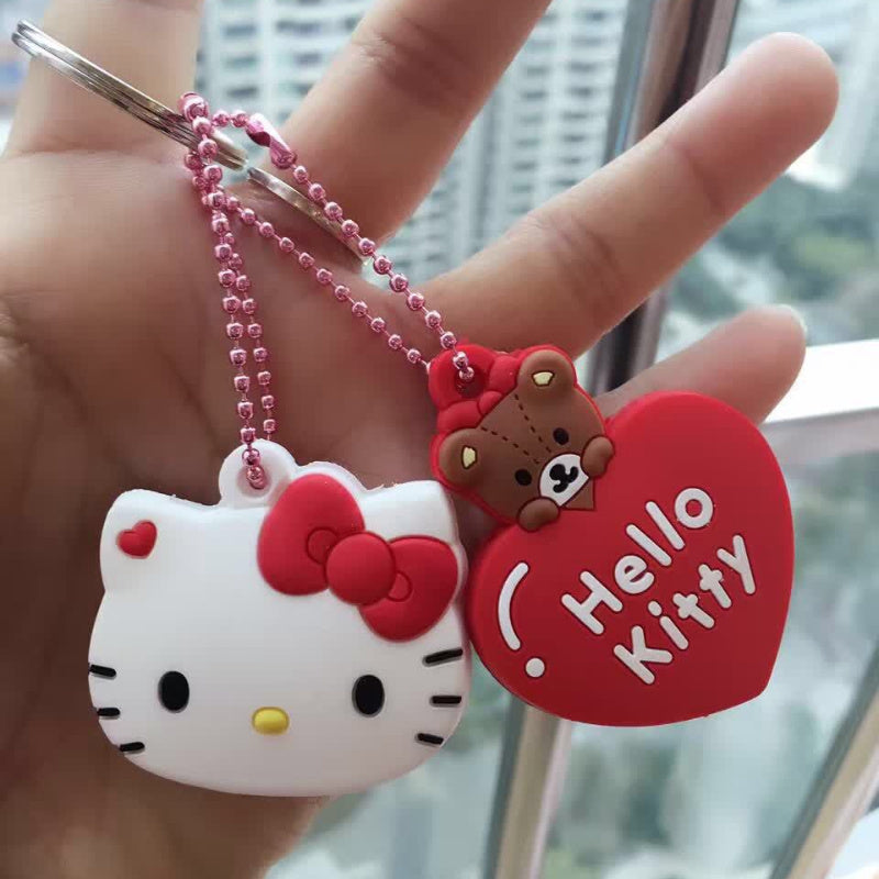 [Sanrio Kawaii Key Caps] Sanrio Key Protective Caps Set, Kawaii Silicone Key Cover, My Melody Hello Kitty Cinnamoroll Cartoon Character Shape, Portable Keychain | Bag Endorsement Key Chain Pendant Decoration, Holiday Birthday