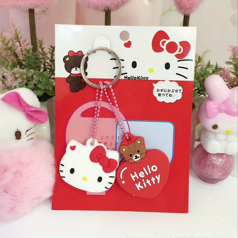[Sanrio Kawaii Key Caps] Sanrio Key Protective Caps Set, Kawaii Silicone Key Cover, My Melody Hello Kitty Cinnamoroll Cartoon Character Shape, Portable Keychain | Bag Endorsement Key Chain Pendant Decoration, Holiday Birthday