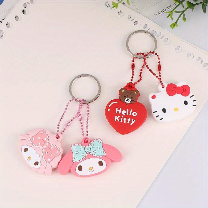 [Sanrio Kawaii Key Caps] Sanrio Key Protective Caps Set, Kawaii Silicone Key Cover, My Melody Hello Kitty Cinnamoroll Cartoon Character Shape, Portable Keychain | Bag Endorsement Key Chain Pendant Decoration, Holiday Birthday