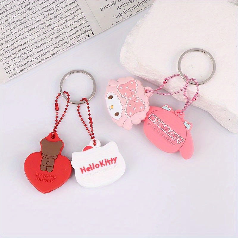 [Sanrio Kawaii Key Caps] Sanrio Key Protective Caps Set, Kawaii Silicone Key Cover, My Melody Hello Kitty Cinnamoroll Cartoon Character Shape, Portable Keychain | Bag Endorsement Key Chain Pendant Decoration, Holiday Birthday