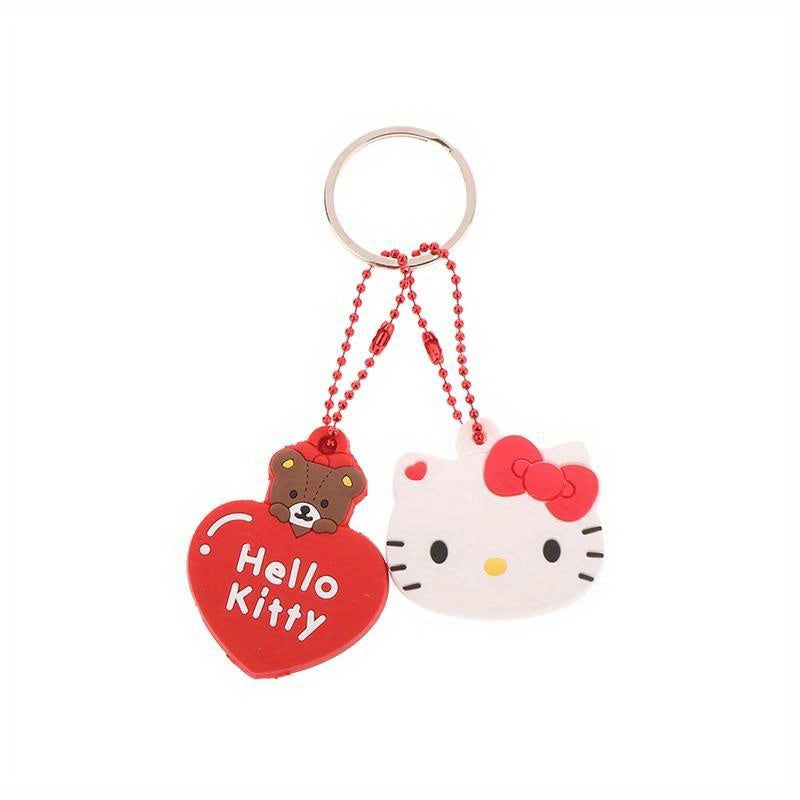 [Sanrio Kawaii Key Caps] Sanrio Key Protective Caps Set, Kawaii Silicone Key Cover, My Melody Hello Kitty Cinnamoroll Cartoon Character Shape, Portable Keychain | Bag Endorsement Key Chain Pendant Decoration, Holiday Birthday