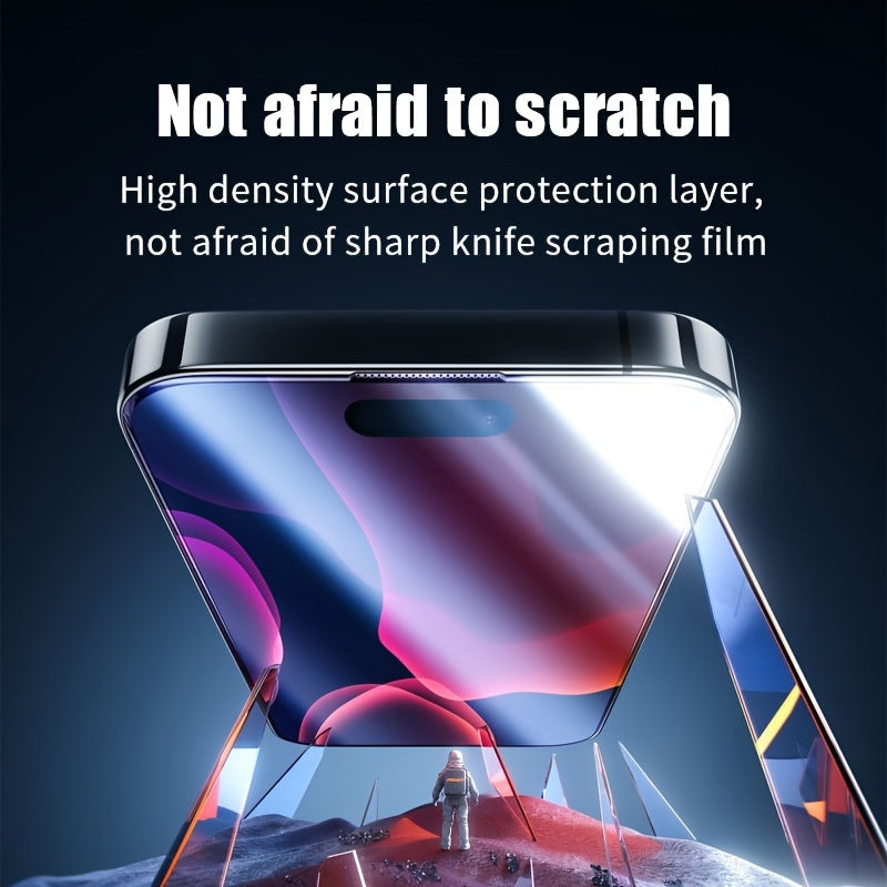 3-Pack Tempered Glass iPhone Screen Protector, One-Click Application, High Definition, Glossy Finish, Full Coverage Anti-Fingerprint Film for Models 7/8 Plus, XR, XS, MAX, 11, 12, 13, 14, 15, Pro Max