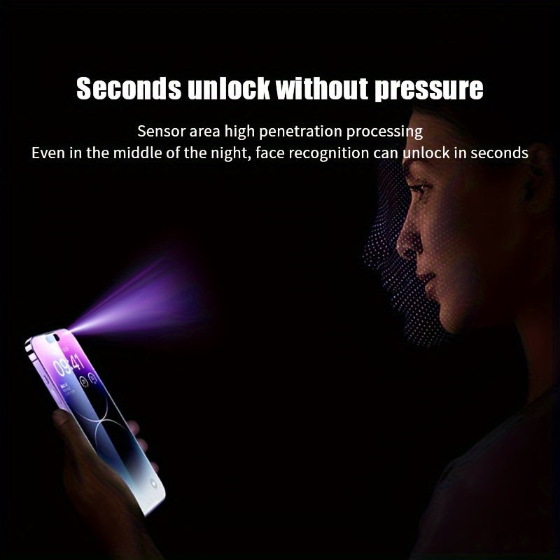 3-Pack Tempered Glass iPhone Screen Protector, One-Click Application, High Definition, Glossy Finish, Full Coverage Anti-Fingerprint Film for Models 7/8 Plus, XR, XS, MAX, 11, 12, 13, 14, 15, Pro Max