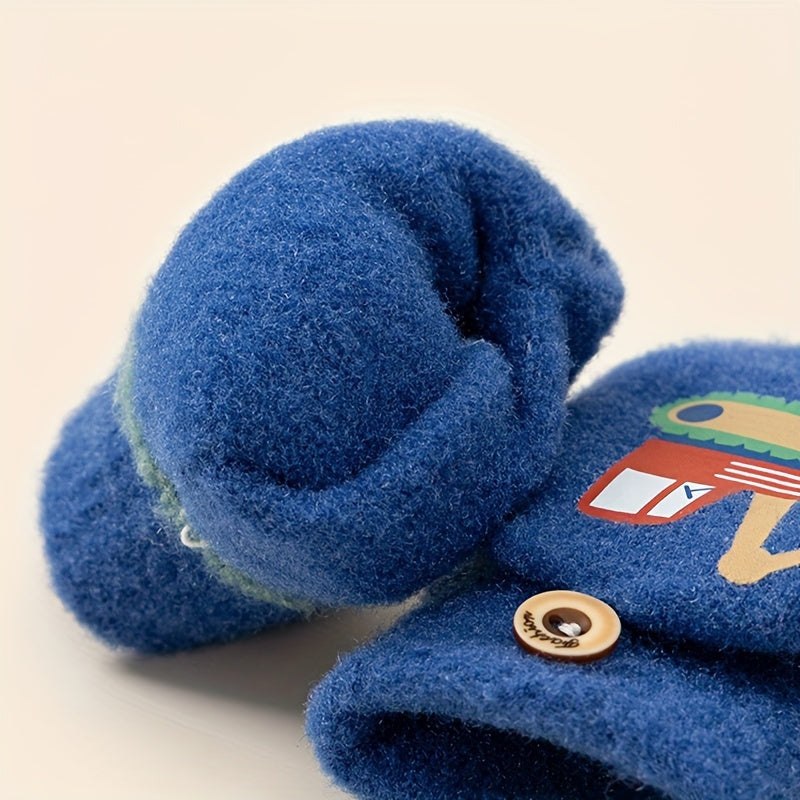 Cozy Boys' Flip-Top Fingerless Mittens