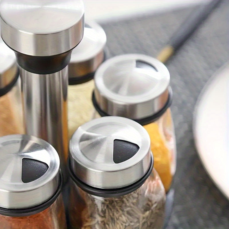 [Rotating Spice Rack Set] 6/12pcs 360° Rotating Spice Rack Set - Swivel Seasoning Organizer for Kitchen Cabinets & Countertops