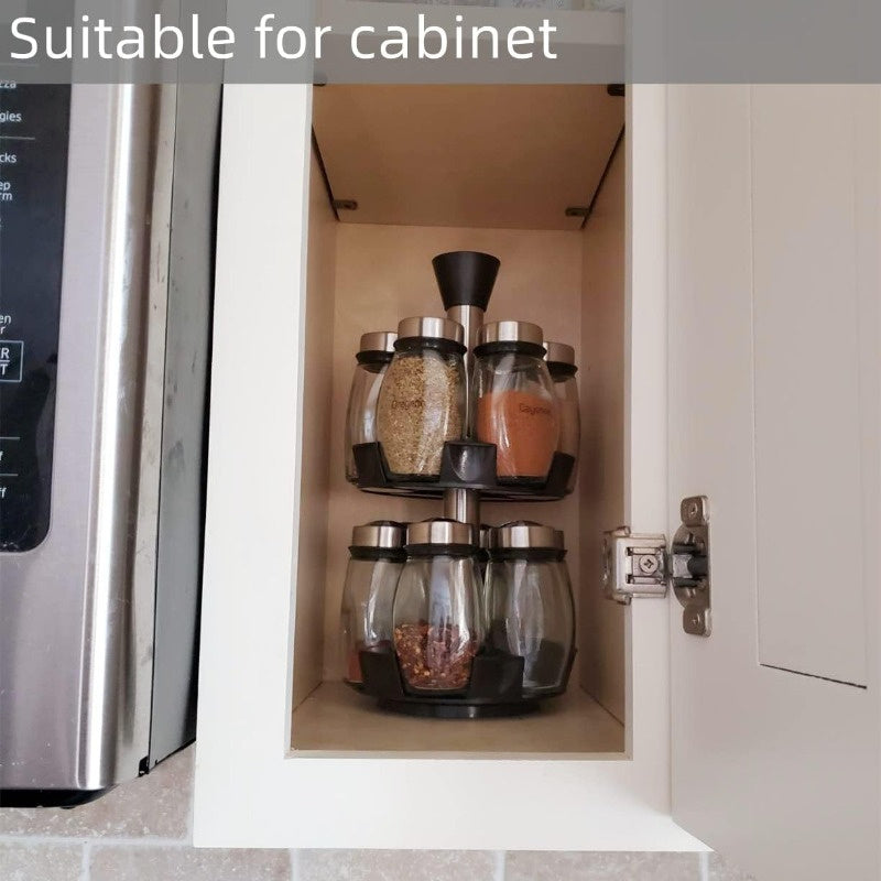 [Rotating Spice Rack Set] 6/12pcs 360° Rotating Spice Rack Set - Swivel Seasoning Organizer for Kitchen Cabinets & Countertops