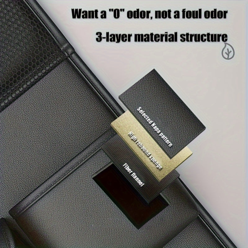 Luxe Faux Leather Car Backseat Organizer with Foldable Tray - Multi-Pocket Storage for Toys & Essentials, Fit, Travel-Friendly Design, 1pc, Storage & Organization for Home & Garage