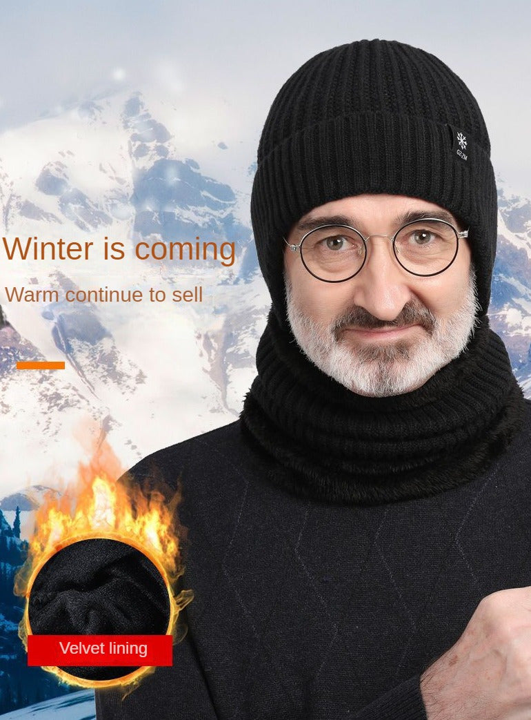 1pc Men's Thick Fleece-Lined Knit Beanie