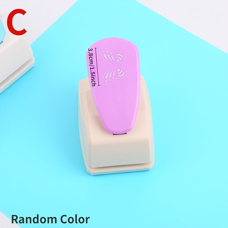 [1pc Butterfly Punch Cutter] 1pc Butterfly Pattern Punch Cutter, Random Color Plastic Crafting Tool for Scrapbooking, Card Making, and DIY Art Prints - No Battery Required