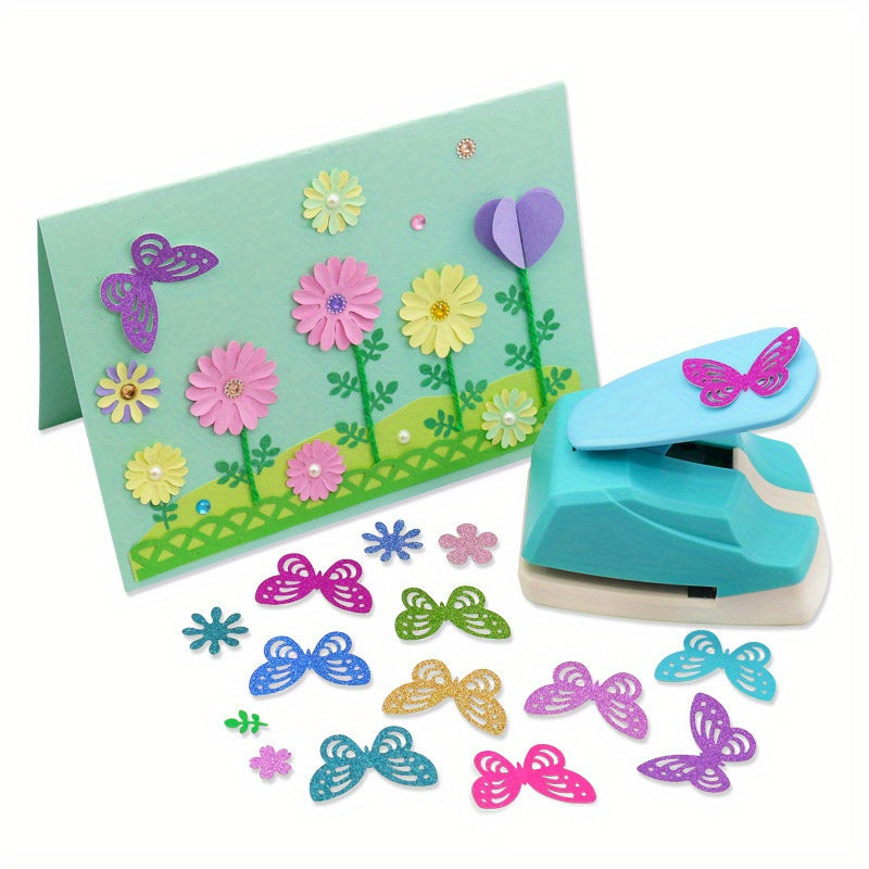 [1pc Butterfly Punch Cutter] 1pc Butterfly Pattern Punch Cutter, Random Color Plastic Crafting Tool for Scrapbooking, Card Making, and DIY Art Prints - No Battery Required