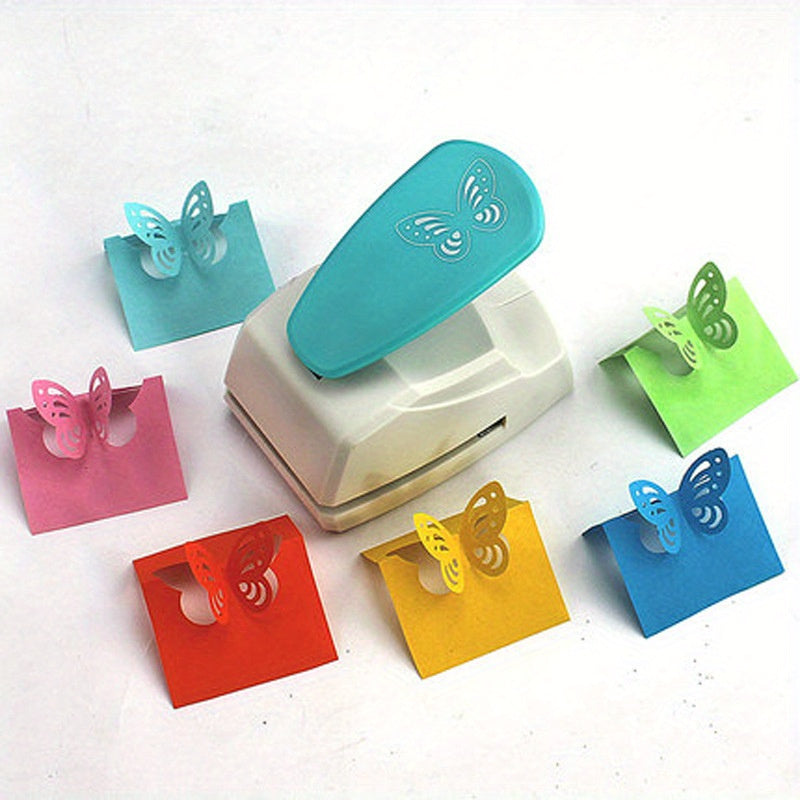 [1pc Butterfly Punch Cutter] 1pc Butterfly Pattern Punch Cutter, Random Color Plastic Crafting Tool for Scrapbooking, Card Making, and DIY Art Prints - No Battery Required