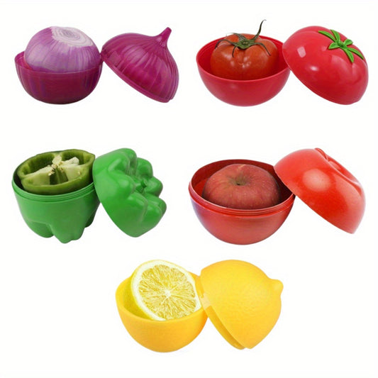 5pcs Fruit Shaped Food Savers – Reusable, Flip Top