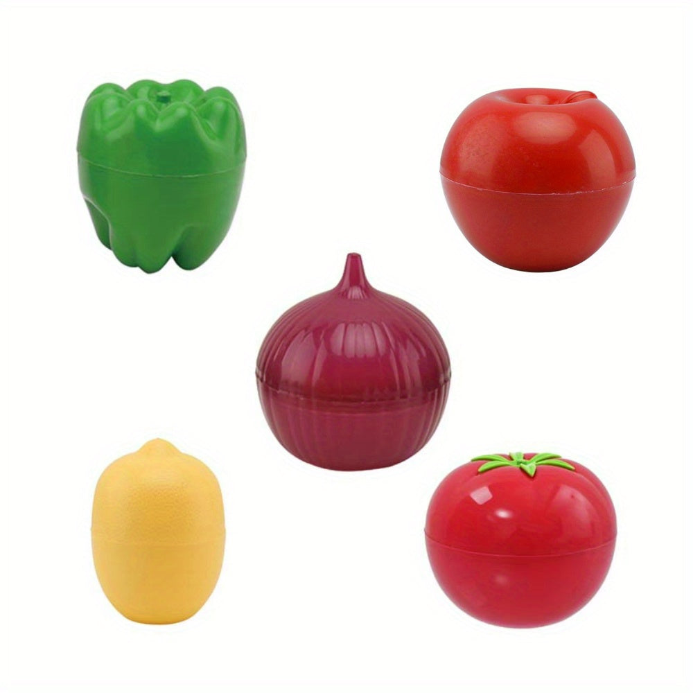 5pcs Fruit Shaped Food Savers – Reusable, Flip Top
