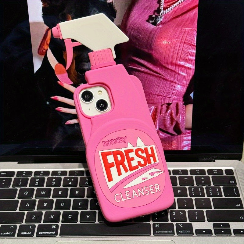 For Iphone 11 12 13 14 15 16 Pro/Promax Funny Spray Perfume Bottle Silicone Phone Case