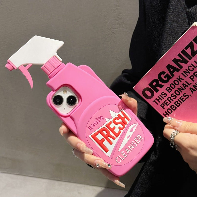 For Iphone 11 12 13 14 15 16 Pro/Promax Funny Spray Perfume Bottle Silicone Phone Case