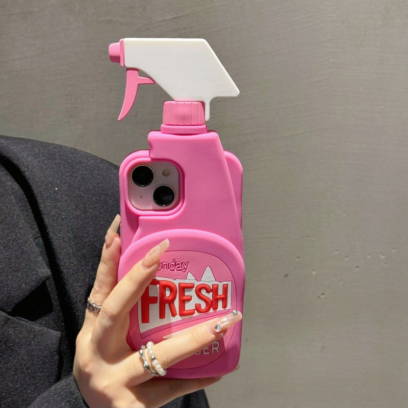 For Iphone 11 12 13 14 15 16 Pro/Promax Funny Spray Perfume Bottle Silicone Phone Case