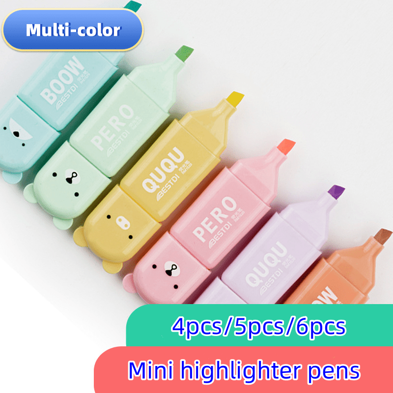 Adorable Mini Bear Highlighter, Colorful Marker Pen Set