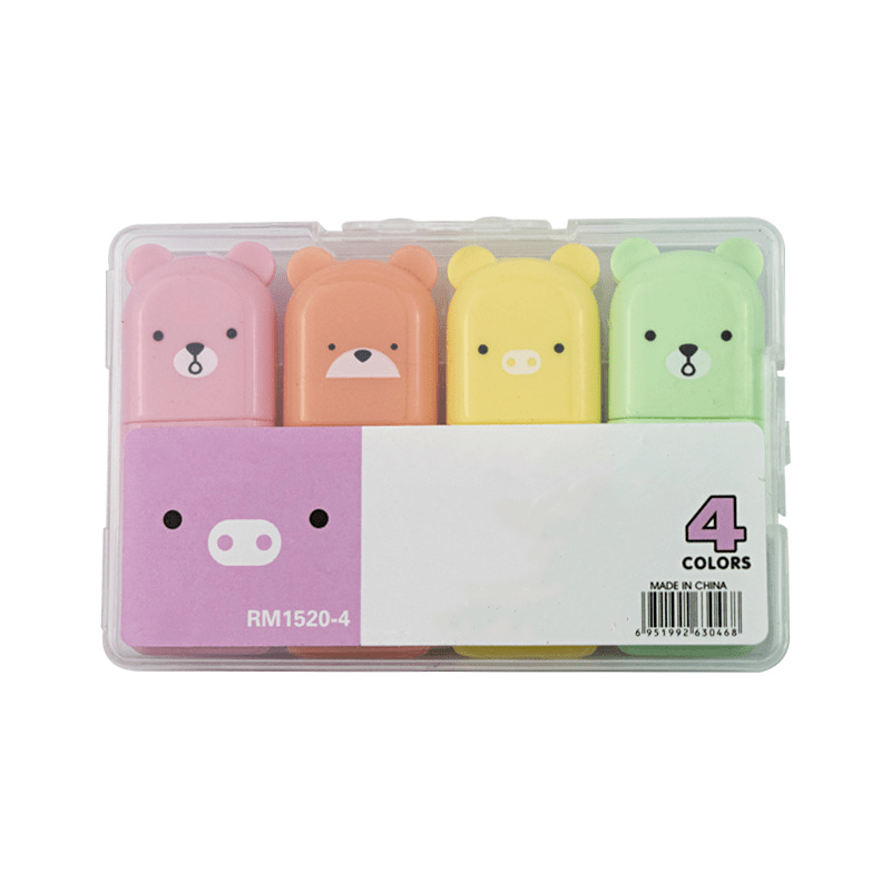 Adorable Mini Bear Highlighter, Colorful Marker Pen Set