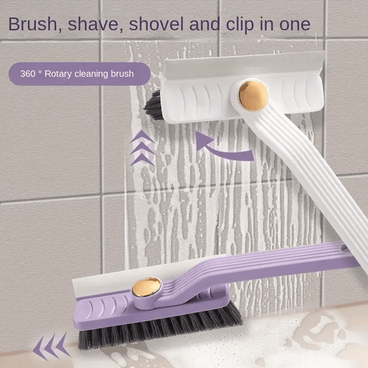 3-in-1 Multi-Purpose Tile Cleaning Brush - 360° Rotating Hard Bristle Scrubber, No Power Required, for Bathroom, Kitchen, Bedroom, Toilet, Car