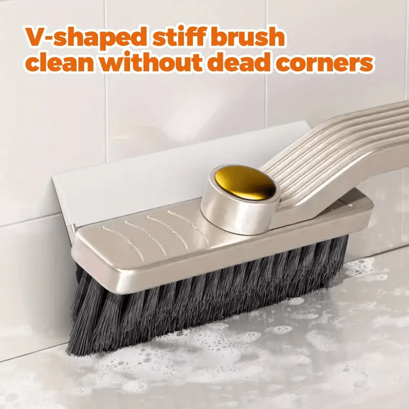 3-in-1 Multi-Purpose Tile Cleaning Brush - 360° Rotating Hard Bristle Scrubber, No Power Required, for Bathroom, Kitchen, Bedroom, Toilet, Car