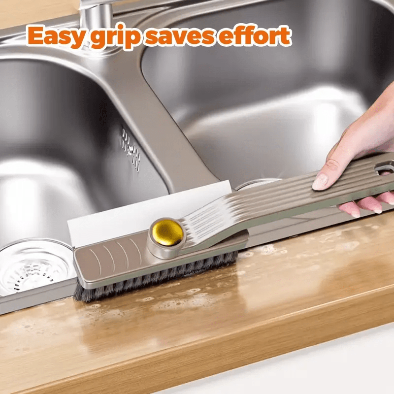 3-in-1 Multi-Purpose Tile Cleaning Brush - 360° Rotating Hard Bristle Scrubber, No Power Required, for Bathroom, Kitchen, Bedroom, Toilet, Car
