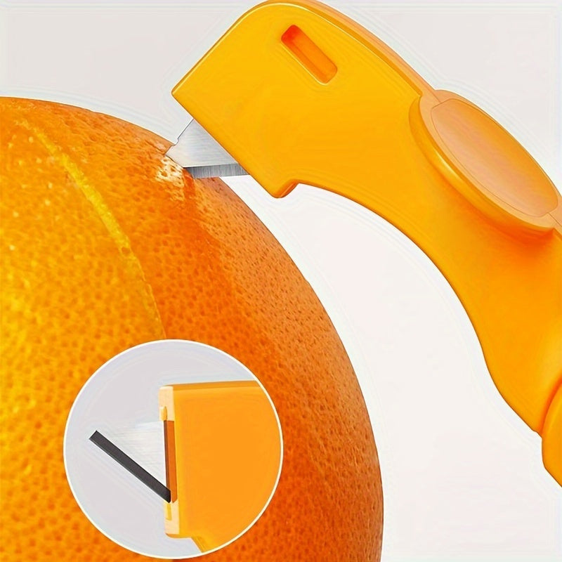1/2 Stück Deluxe Klappbarer Orangen-Schäler - Einfach Zu Benutzen, Platzsparend, Kreatives Schneidewerkzeug Für Zitrusfrüchte, Gemüse Und Küchenutensilien - Kunststoff, Einfache Und Bequeme Gestaltung Für Zuhause Und R