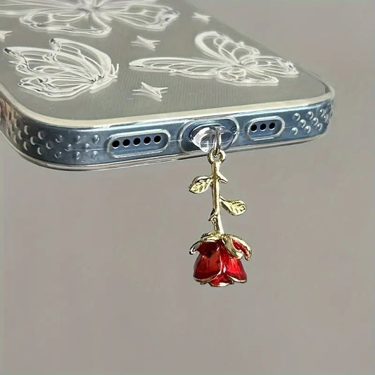 Silicone Rose Dust Plug for iPhone & Android