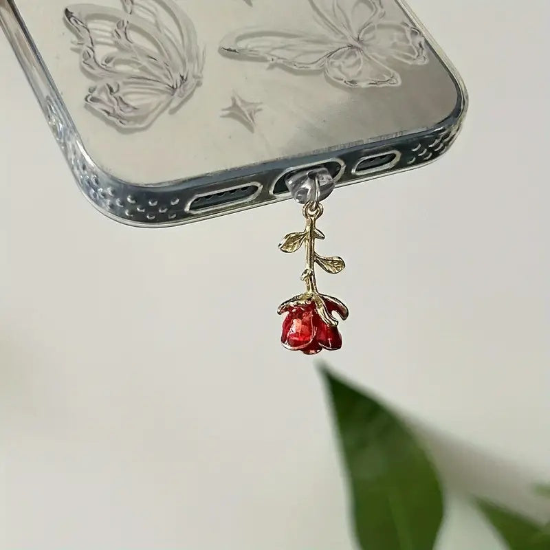 Silicone Rose Dust Plug for iPhone & Android
