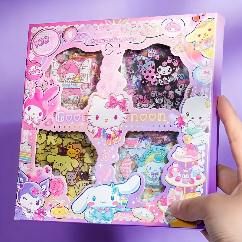 100pcs Sanrio Sticker Set - for Hello Kitty, for Kuromi, for My Melody,