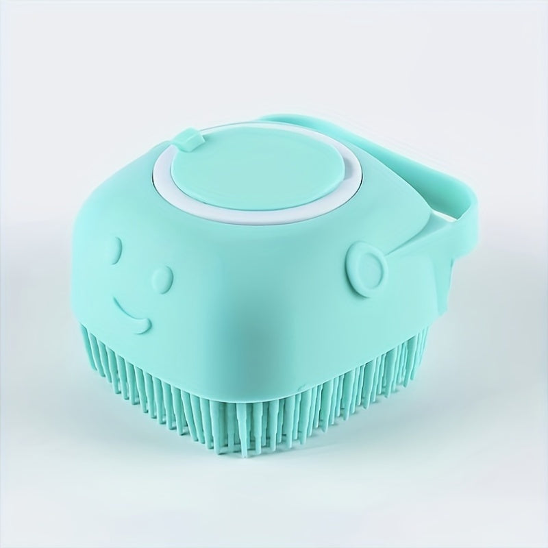 2-in-1 Silicone Pet Grooming Brush with Massage Balls - Gentle Bath & Massage Tool for Dogs and Cats