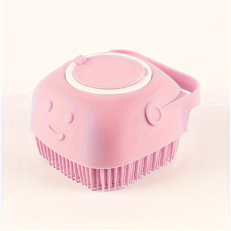 2-in-1 Silicone Pet Grooming Brush with Massage Balls - Gentle Bath & Massage Tool for Dogs and Cats