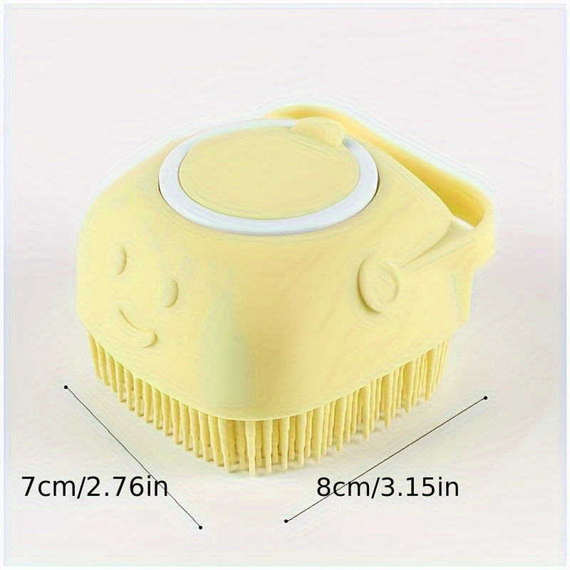 2-in-1 Silicone Pet Grooming Brush with Massage Balls - Gentle Bath & Massage Tool for Dogs and Cats