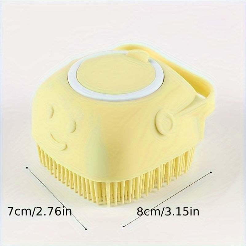 2-in-1 Silicone Pet Grooming Brush with Massage Balls - Gentle Bath & Massage Tool for Dogs and Cats