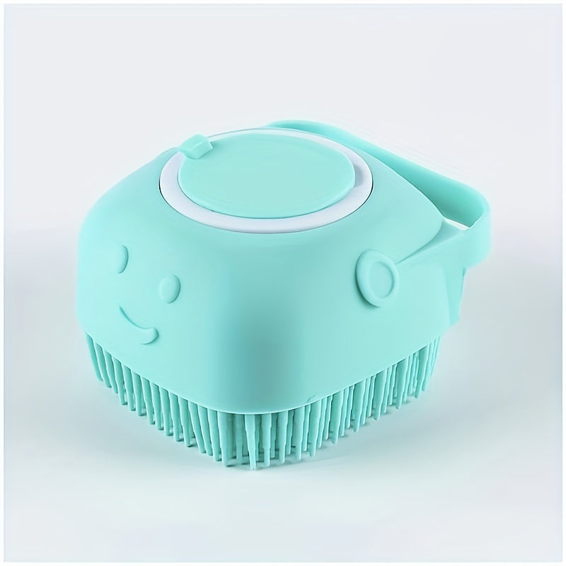 2-in-1 Silicone Pet Grooming Brush with Massage Balls - Gentle Bath & Massage Tool for Dogs and Cats