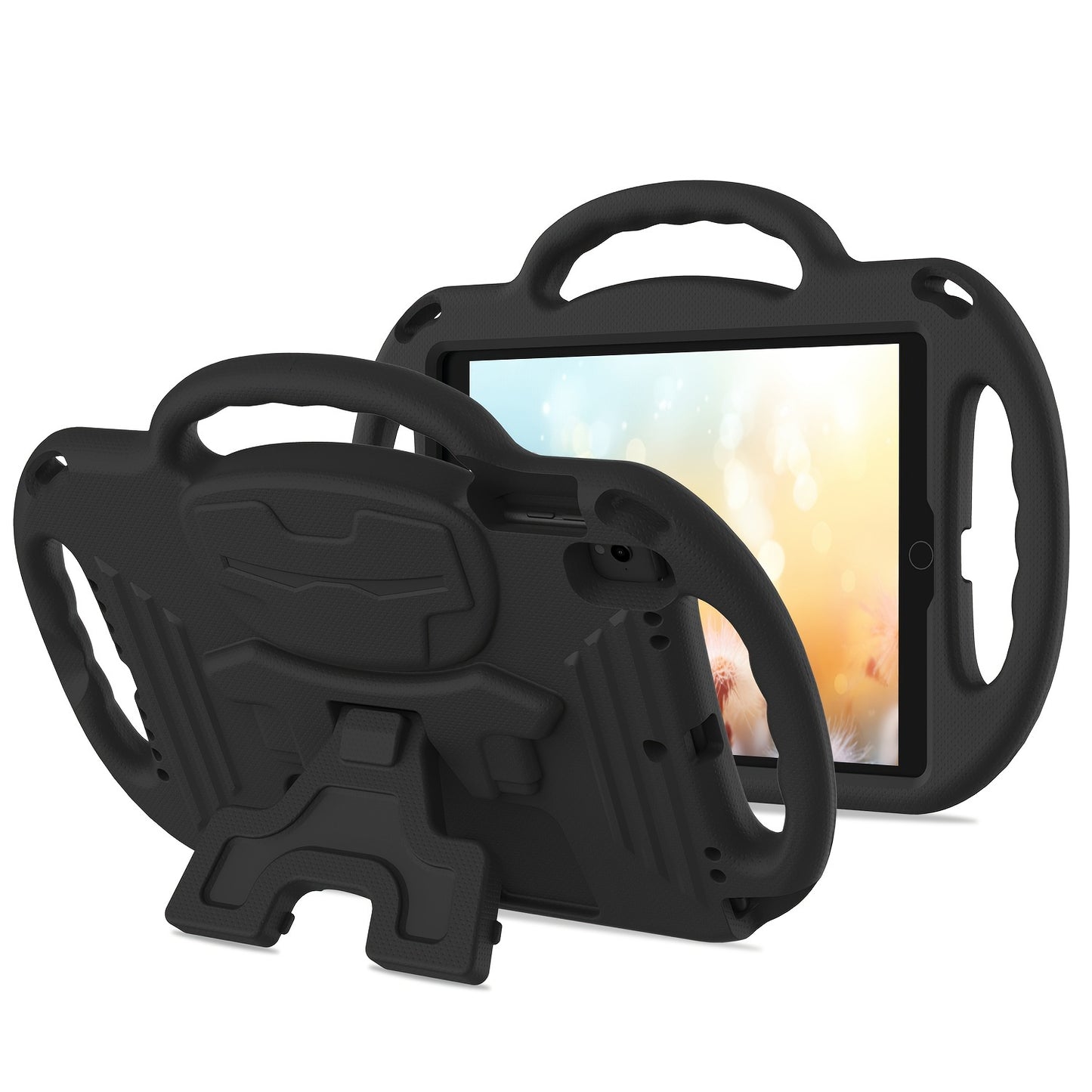 [Kids-Friendly|Lightweight] Lightweight, Non-Slip EVA Kids-Friendly Tablet Case with Adjustable Stand & Lanyard | Soft Shell with Heavy Duty Protection, Flexible Kickstand & Adjustable Strap | for iPad 7th/8th/9th Gen (10.2-i