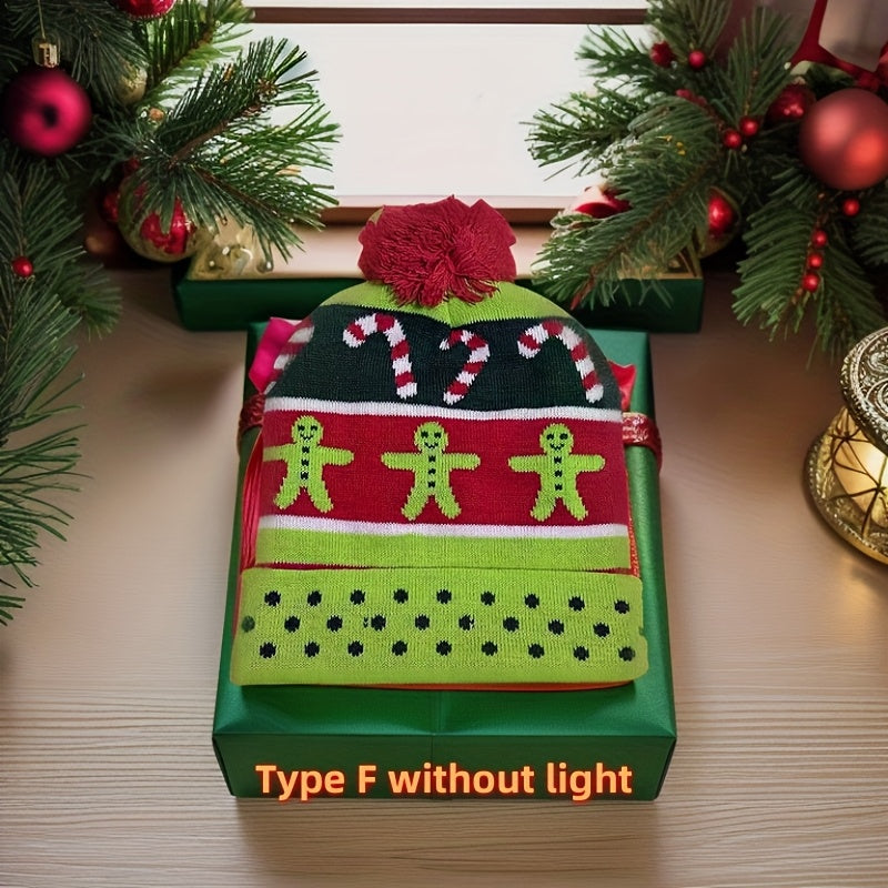 1pc Cartoon Jacquard Double-Layer Knitted Hat