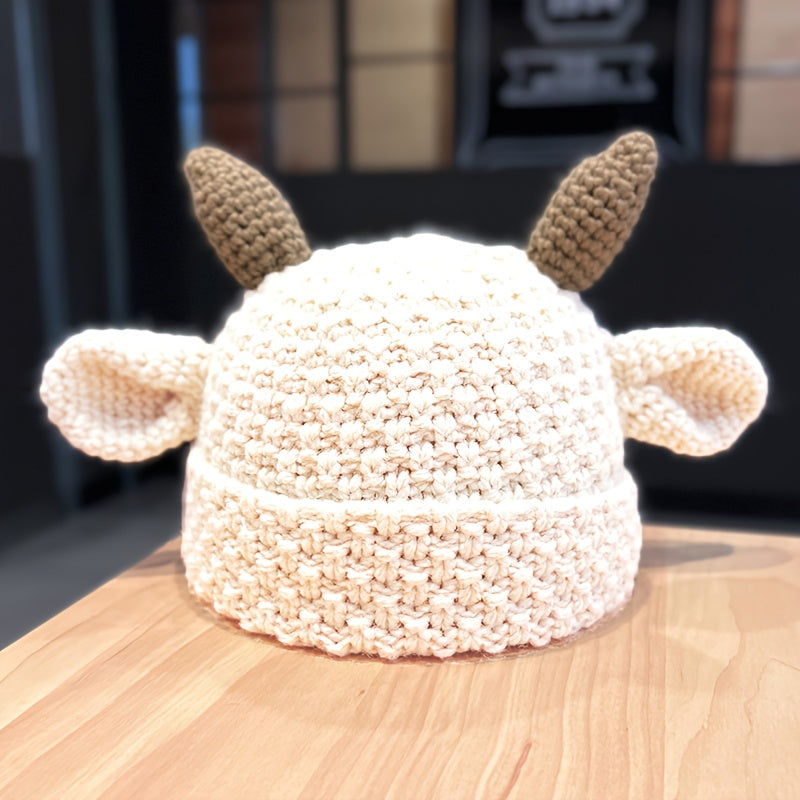 Hand- Cow Ear Beanie Hat for Women & Men