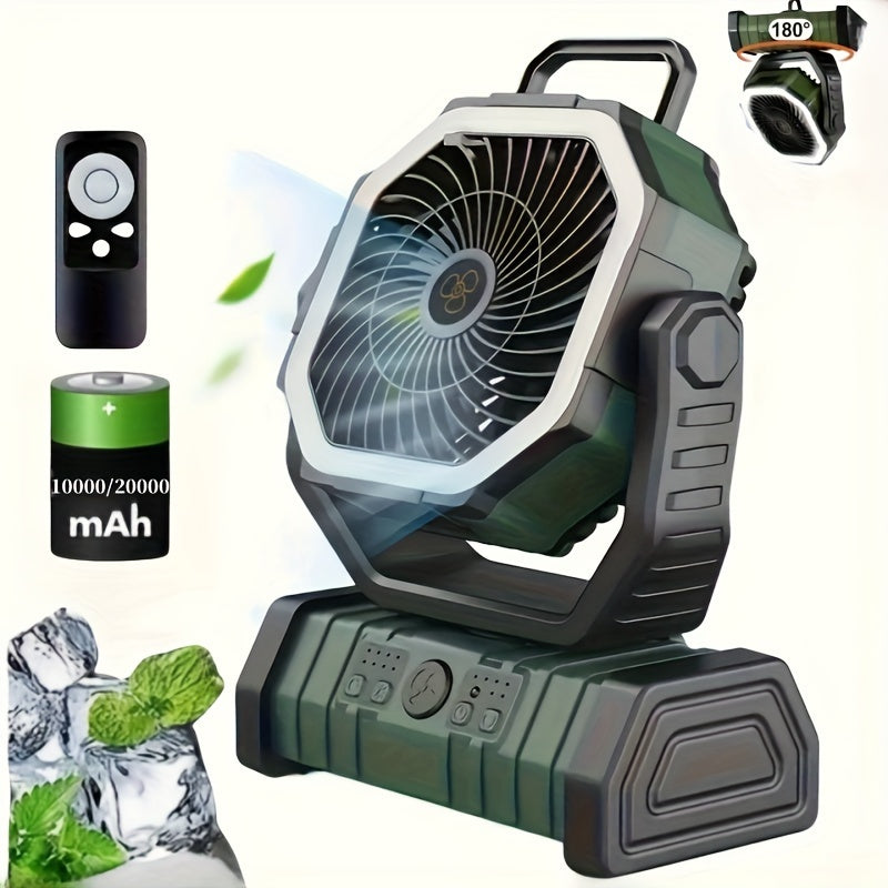 Portable Camping Fan Light – Bright, Rechargeable, Durable Cooling Companion