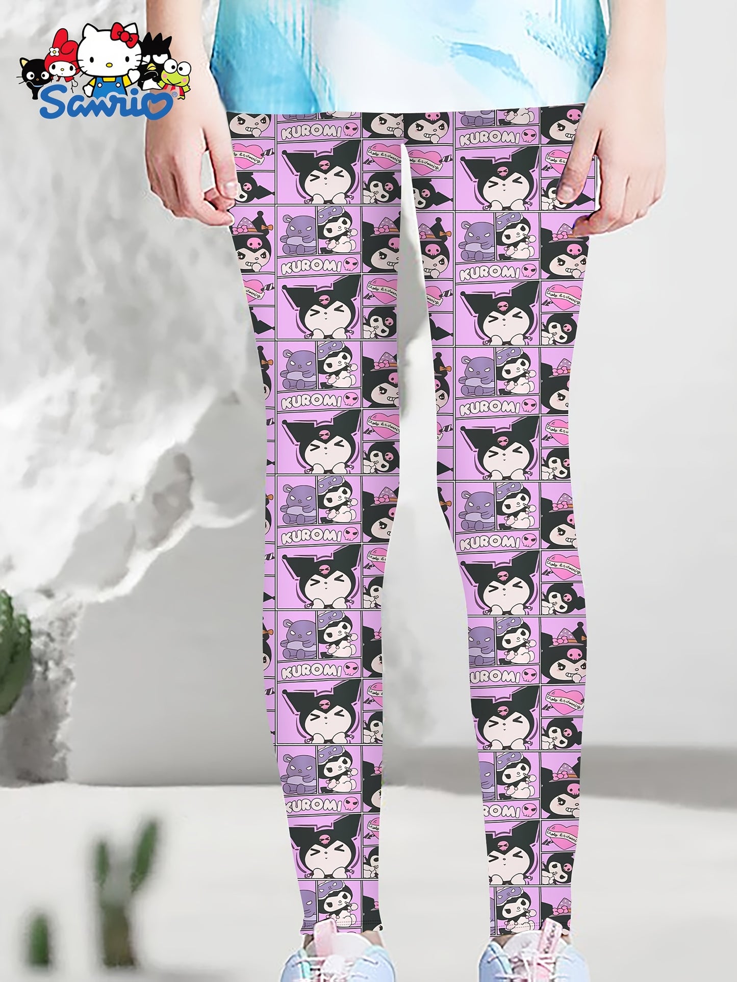 For Hello Kitty & for Kuromi 3D Print Slim Yoga Pants for Girls - Cute Cartoon Design, Soft & Comfortable, Perfect for Casual or Active Wear, All-Season Wear, Casual Wear Pants | Playful Design Pants | High-quality Print, for