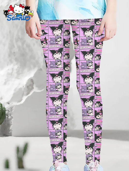 For Hello Kitty & for Kuromi 3D Print Slim Yoga Pants for Girls - Cute Cartoon Design, Soft & Comfortable, Perfect for Casual or Active Wear, All-Season Wear, Casual Wear Pants | Playful Design Pants | High-quality Print, for