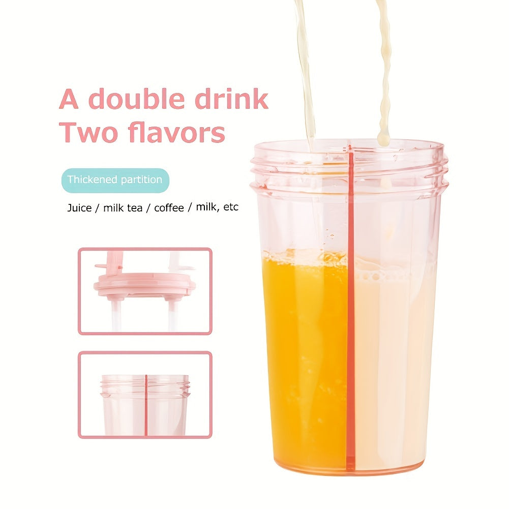 1pc 600ml/21.2oz 420ml/14.8oz Kawaii Double Water Bottles - Portable & Large Capacity - Perfect For Outdoor Activities & Sports