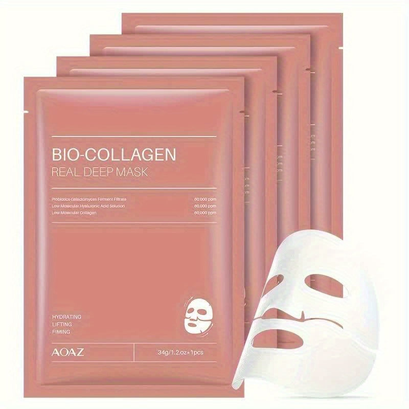 4pcs Bio-Collagen Real Deep Mask Pack Hydrating & Firming Facial .