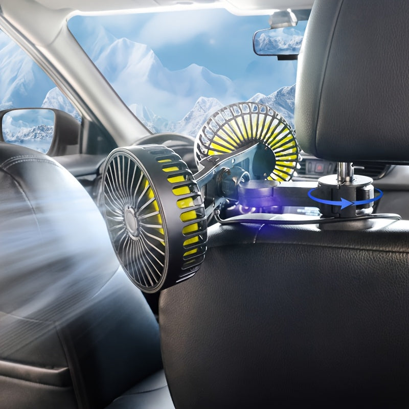 Premium Dual-Head Car Fan with USB Interface