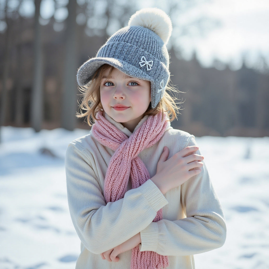 New Small Fragrant Pearl Butterfly Knot Hat for Autumn And Winter