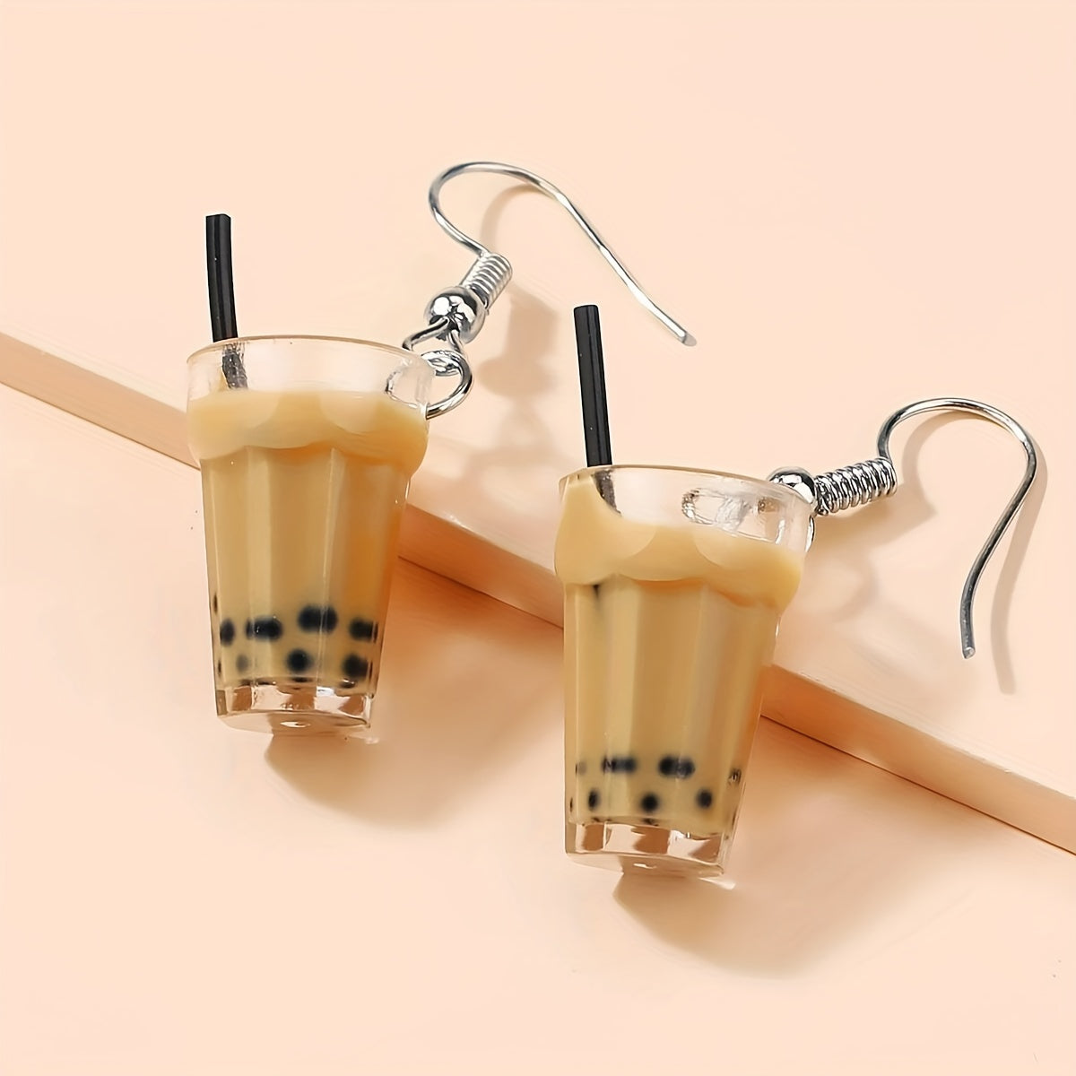 [Fashionable Pearl Tea Ear Accessories] Fashionable And Cute Cross-border Hot-selling Pearl Milk Tea Ear Hooks Earrings For Women, Korean Version Ins Style Ear Accessories