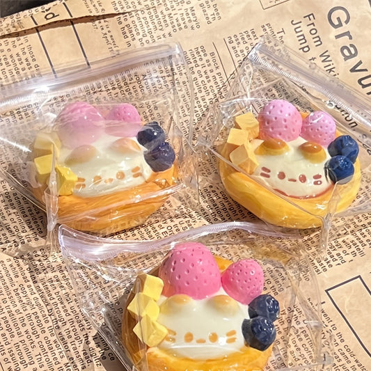 Adorable Kitten Egg Tart Stress Ball - Claw-Themed, Fun DIY Toy for Office, Parties & School Rewards - Perfect Christmas/Halloween/Easter Gift