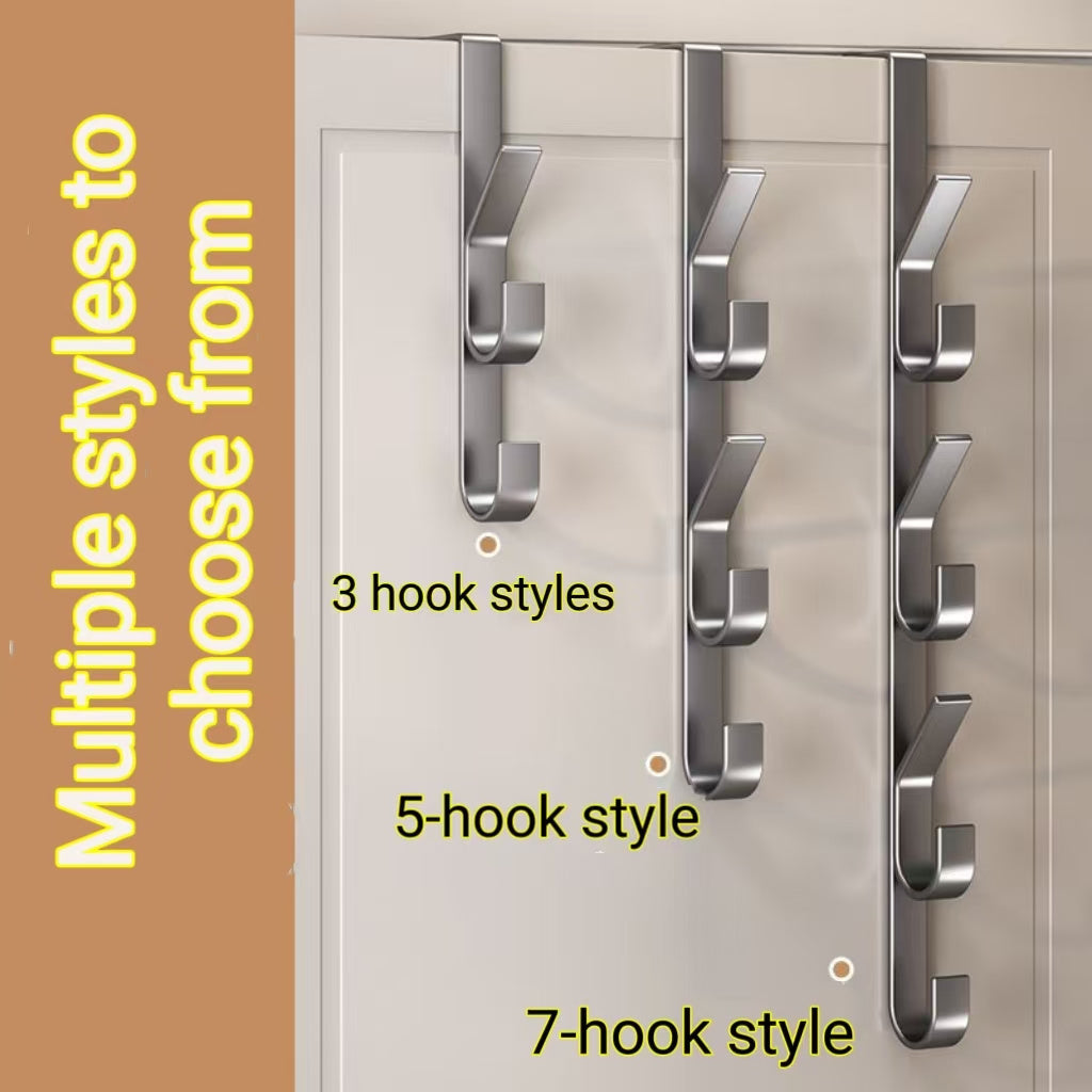 Stainless Steel Hooks Space-Saving Stainless Steel Over-the-Door Hooks.