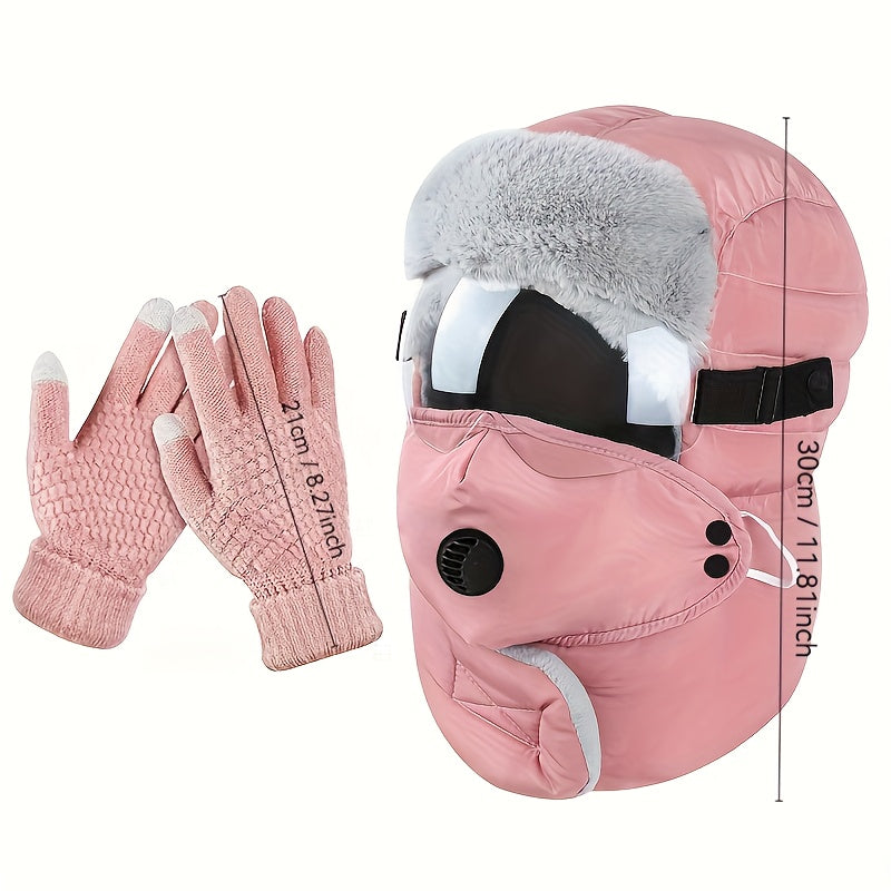 Winter Cycling Outdoor Hat, Ear Muffs & Mask Combo